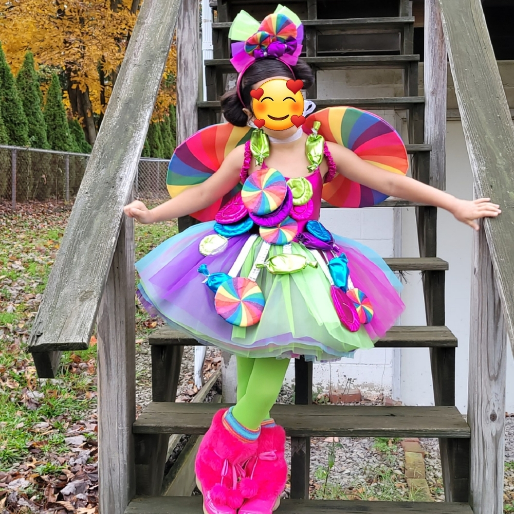 Costume candy chasing fireflies girls, size 4/5